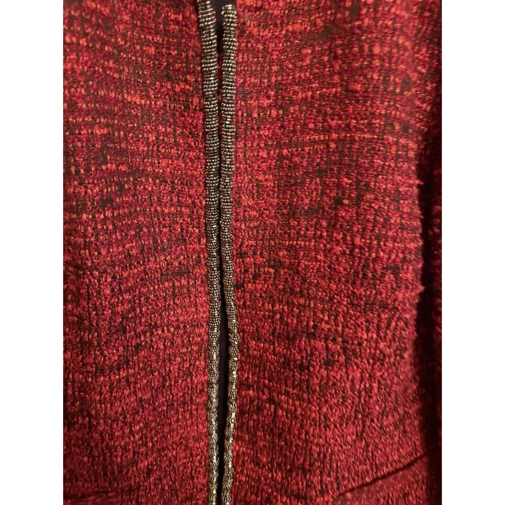 Chicos Womens Open Front Embellished‎ Boulce Blazer Jacket  Red Size 3(XL)_7